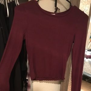 Maroon long sleeve top